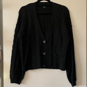 Wild Fable|Black Cable Knit Cardigan Soft button up Sweater|Small|EUC